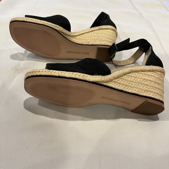 Enzo Angiolini Espadrille Wedges Womens Size 8 Medium Petrina Leather Sandals Sh - Picture 15 of 15